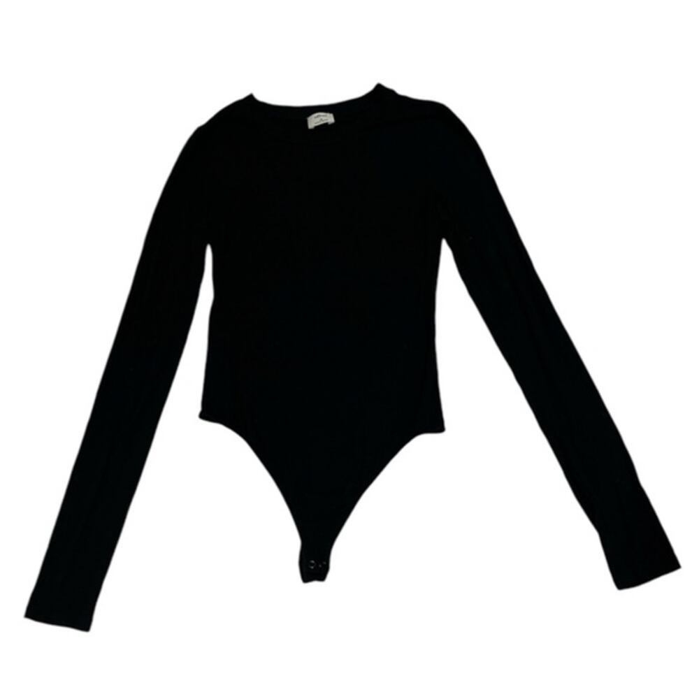 Aritzia Wilfred Long Sleeve Basic Solid Black Bodysuit Size XS Quiet Luxury